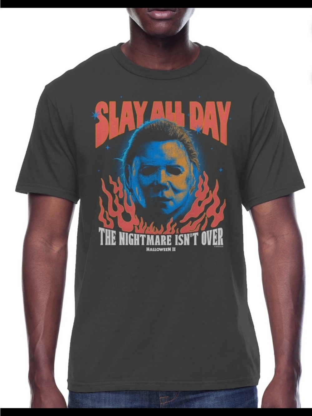 Men's Halloween II Slay All Day Gray Graphic T-Shirt NWT Size 3X-Large